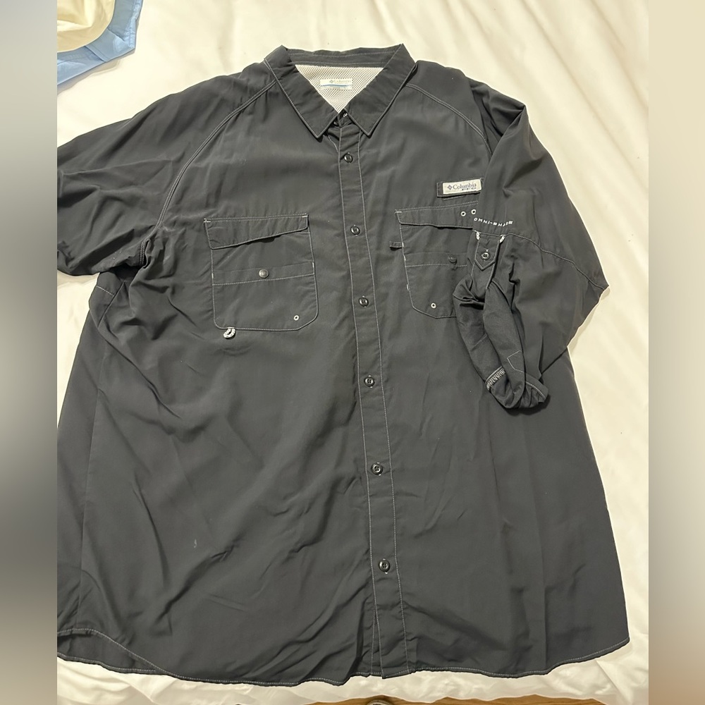 Columbia PFG Long Sleeve Black Button-up XXL